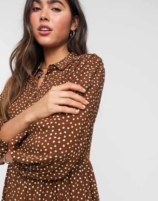 Brown Polka Dot Shirt