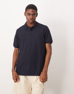 Mango - Polo à manches courtes en coton - Bleu marine - view 1