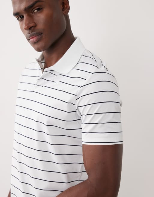 Mango - Polo a maniche corte bianca a righe, 4 di 5