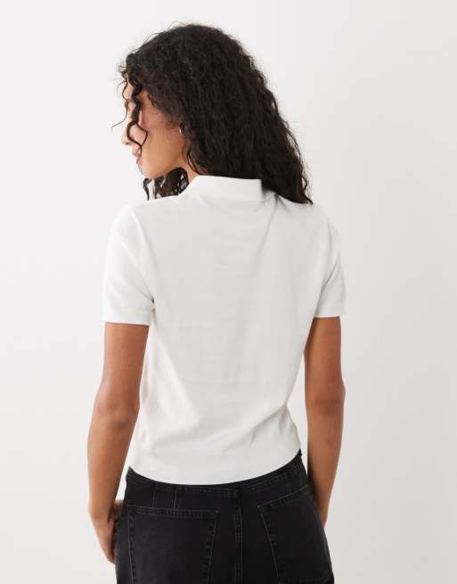 Mango polo a maniche corte bianco, 4 di 4