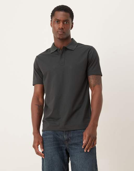 Mango - Polo a maniche corte in misto cotone color verde scuro