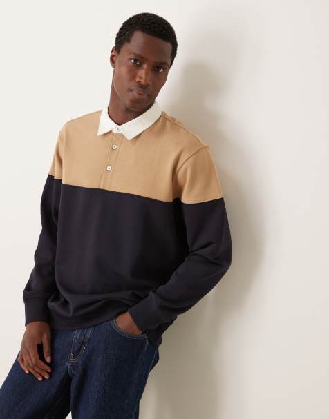 Mango - Polo a maniche lunghe color blu navy con dettaglio a contrasto - view 1