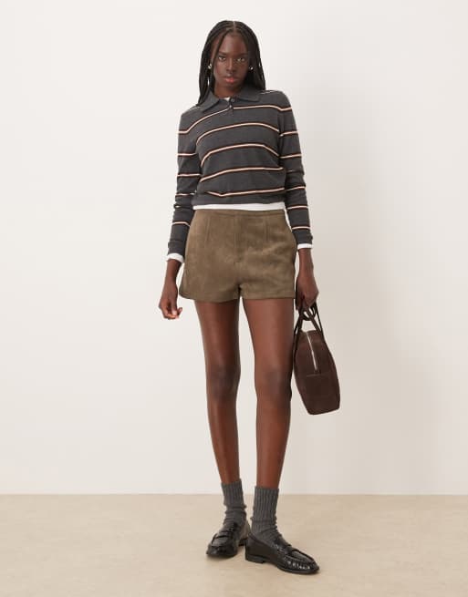 Mango - Polo a maniche lunghe grigia a righe, 3 di 4