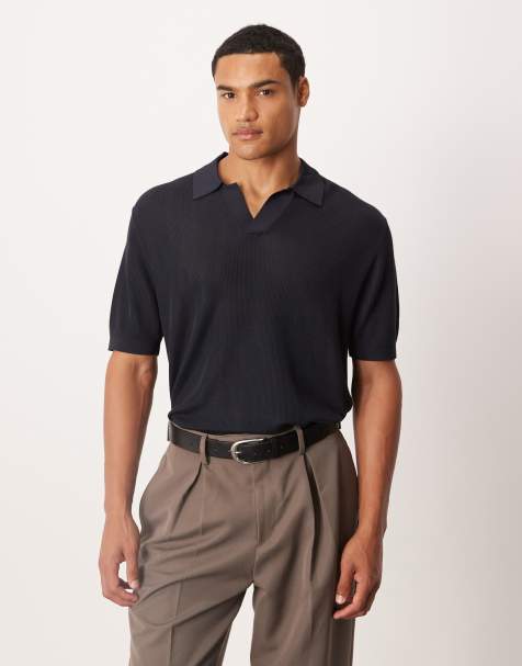 Mango - Polo blu navy testurizzata in misto cotone - view 1