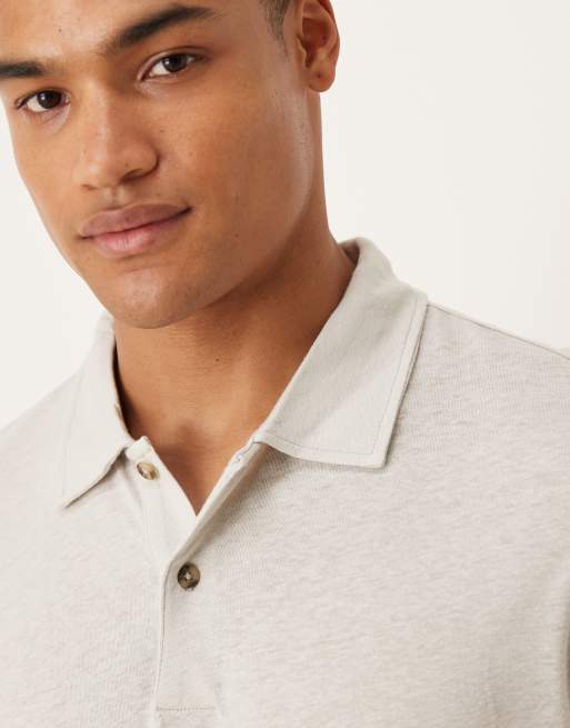 Mango - Polo décontracté à manches courtes en lin mélangé - Naturel, 5 de 5