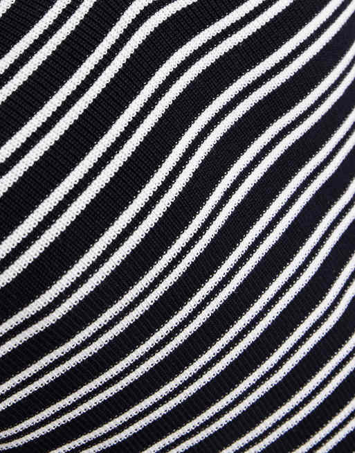 Mango - Polo en maille avec col à revers et rayures - Bleu marine, 4 de 5