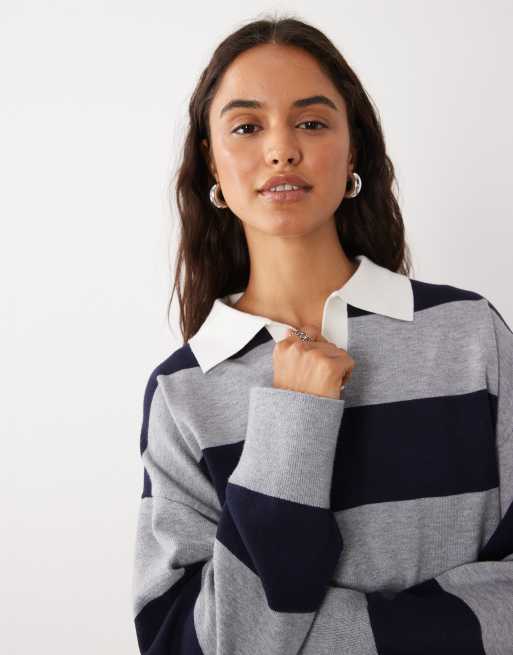 Mango polo en maille bleu et gris, 3 de 4