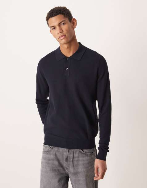 Mango - Polo en maille de coton mélangé - Bleu marine - view 1