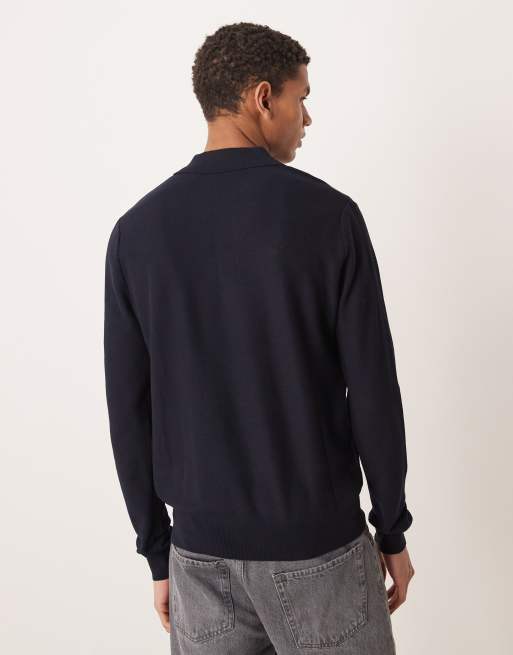 Mango - Polo en maille de coton mélangé - Bleu marine, 3 de 5