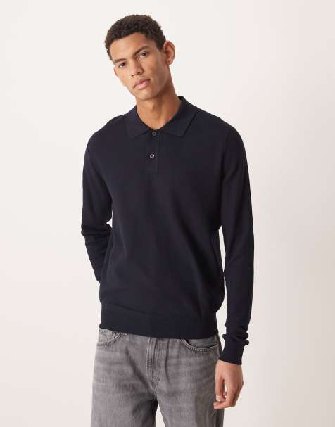 Mango - Polo in maglia di misto cotone blu navy - view 1