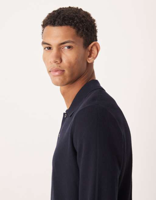 Mango - Polo in maglia di misto cotone blu navy, 4 di 5