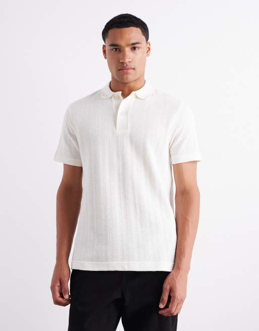 Mango - Polo in maglia écru