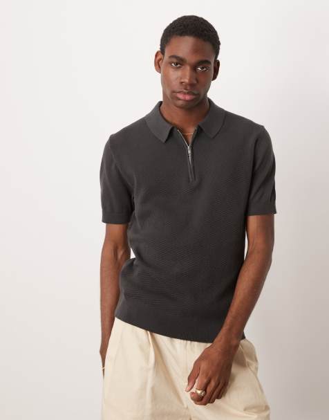 Mango - Polo in maglia fine antracite - view 1