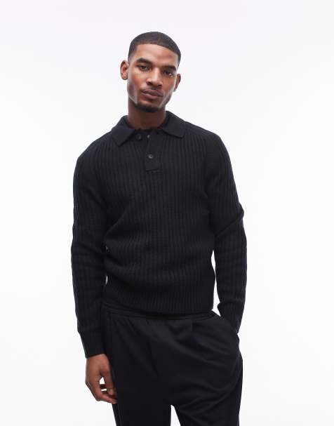 Mango - Polo in maglia nera - view 1