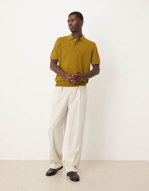 Mango - Polo in maglia verde scuro con bottoni   , 2 di 5
