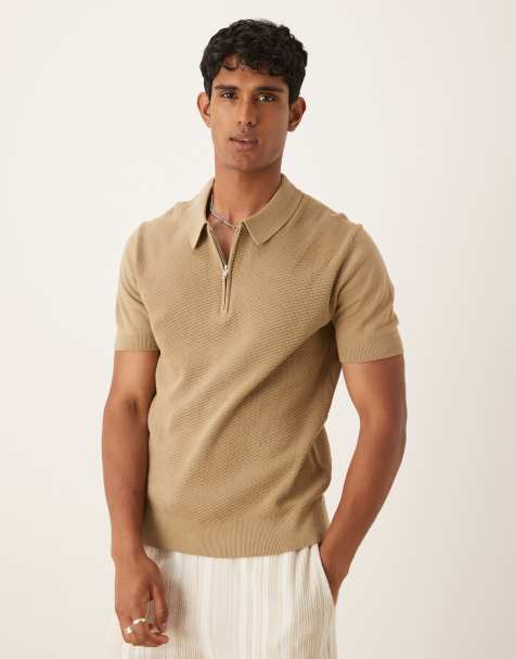 Mango - Polo in maglina beige - view 1