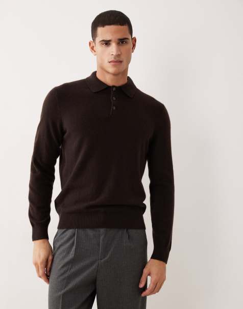 Mango - Polo premium in maglia 100% cashmere marrone intenso - view 1