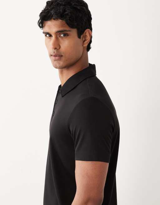 Mango polo t-shirt in in black, 5 of 5