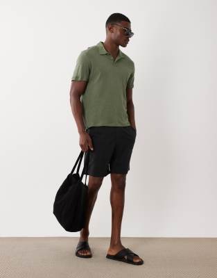 Mango Polo Neck T-shirt In Green
