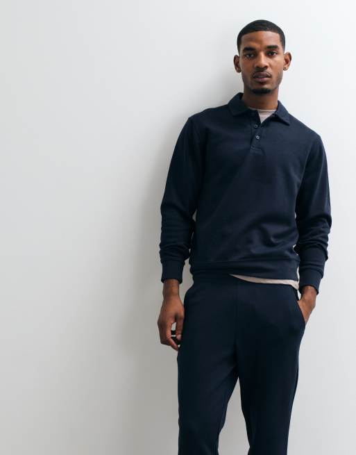Mango poloshirt med knapper i navy, 4 af 5