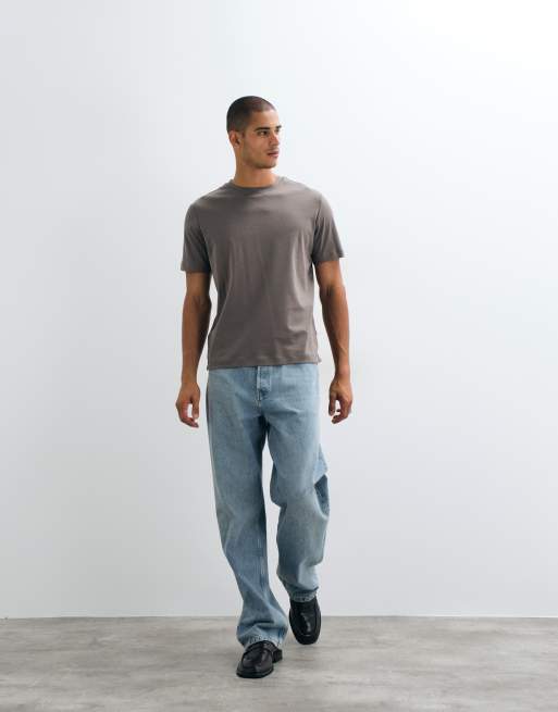 Mango poloshirt met contrastbies in mushroom, 2 van 5