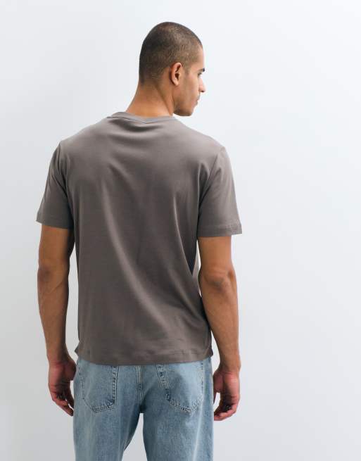 Mango poloshirt met contrastbies in mushroom, 3 van 5