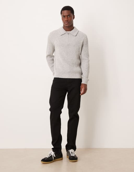 Mango - Poloshirt met rits in lichtgrijs, 2 van 5