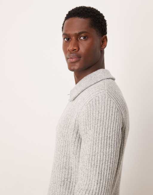 Mango - Poloshirt met rits in lichtgrijs, 4 van 5