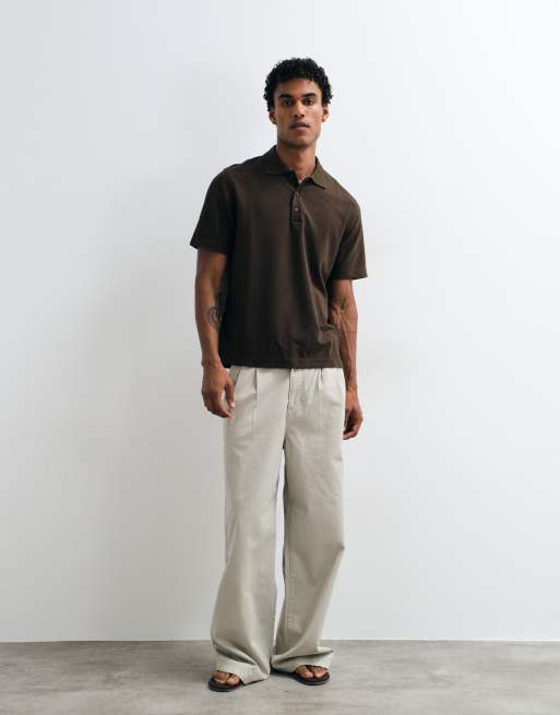 Mango polotop met korte mouwen in bruin, 2 van 5