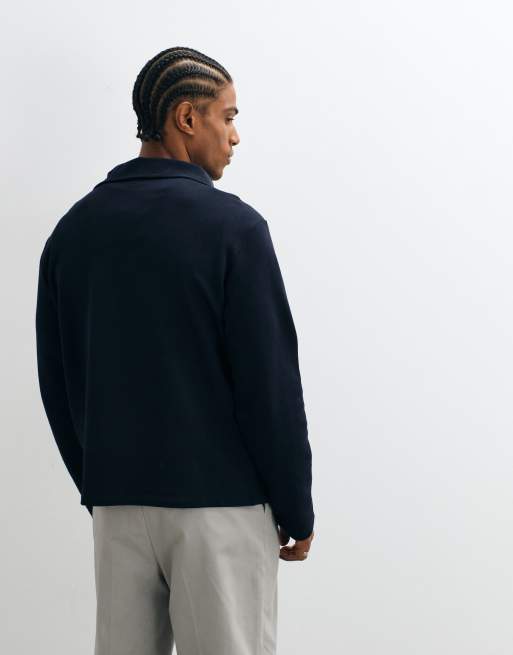 Mango polotop met kwart rits in marineblauw, 5 van 10