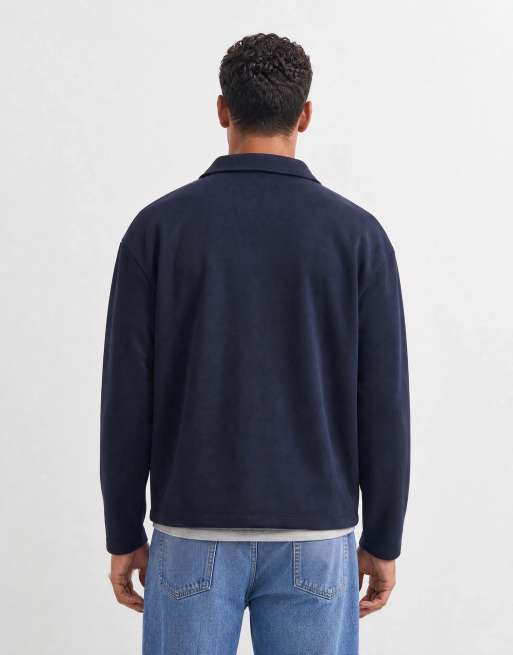 Mango polotop met kwart rits in marineblauw, 9 van 10