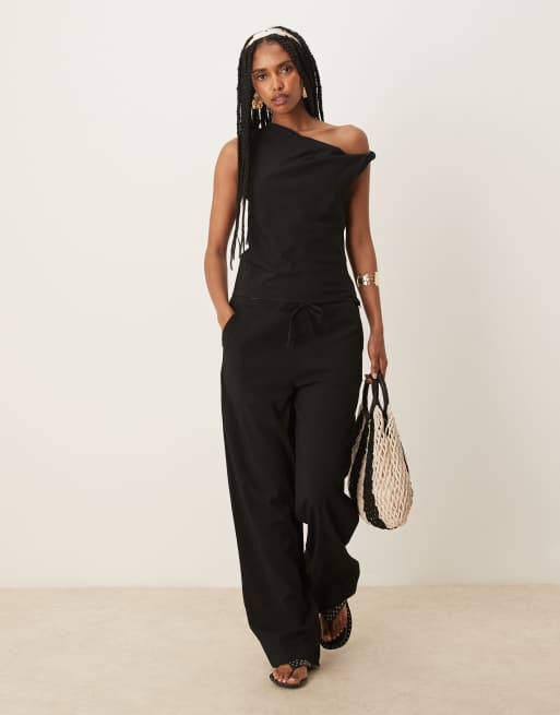 Mango polyamide twist detail top in black - part of a set | ASOS