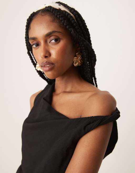 Mango polyamide twist detail top in black - part of a set | ASOS