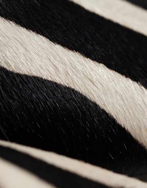 Mango pony hair leather pumps in zebra print, 4 of 4