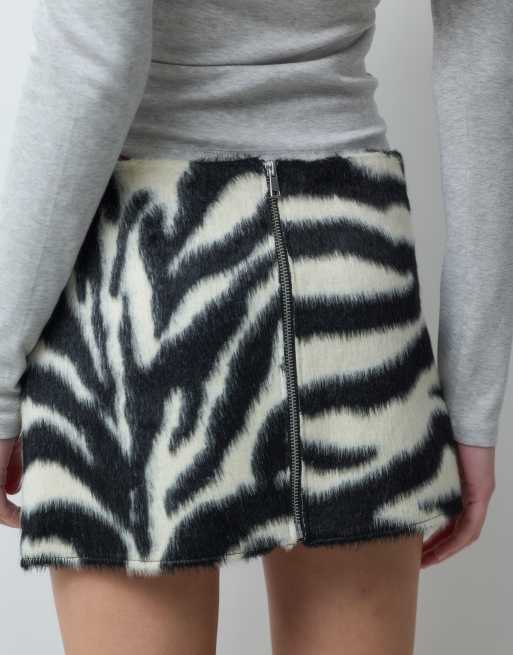 Mango pony hair mini skirt set in zebra print , 4 of 5