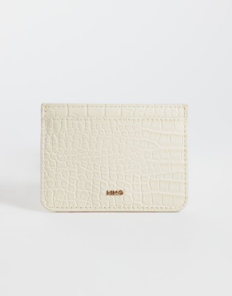 Mango - Porte-cartes effet croco - Jaune pastel - view 1