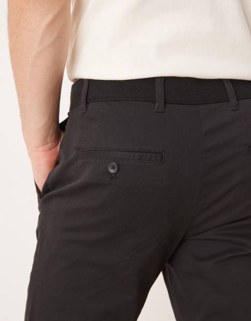 Mango Prato slim fit chino trousers in black, 4 of 5