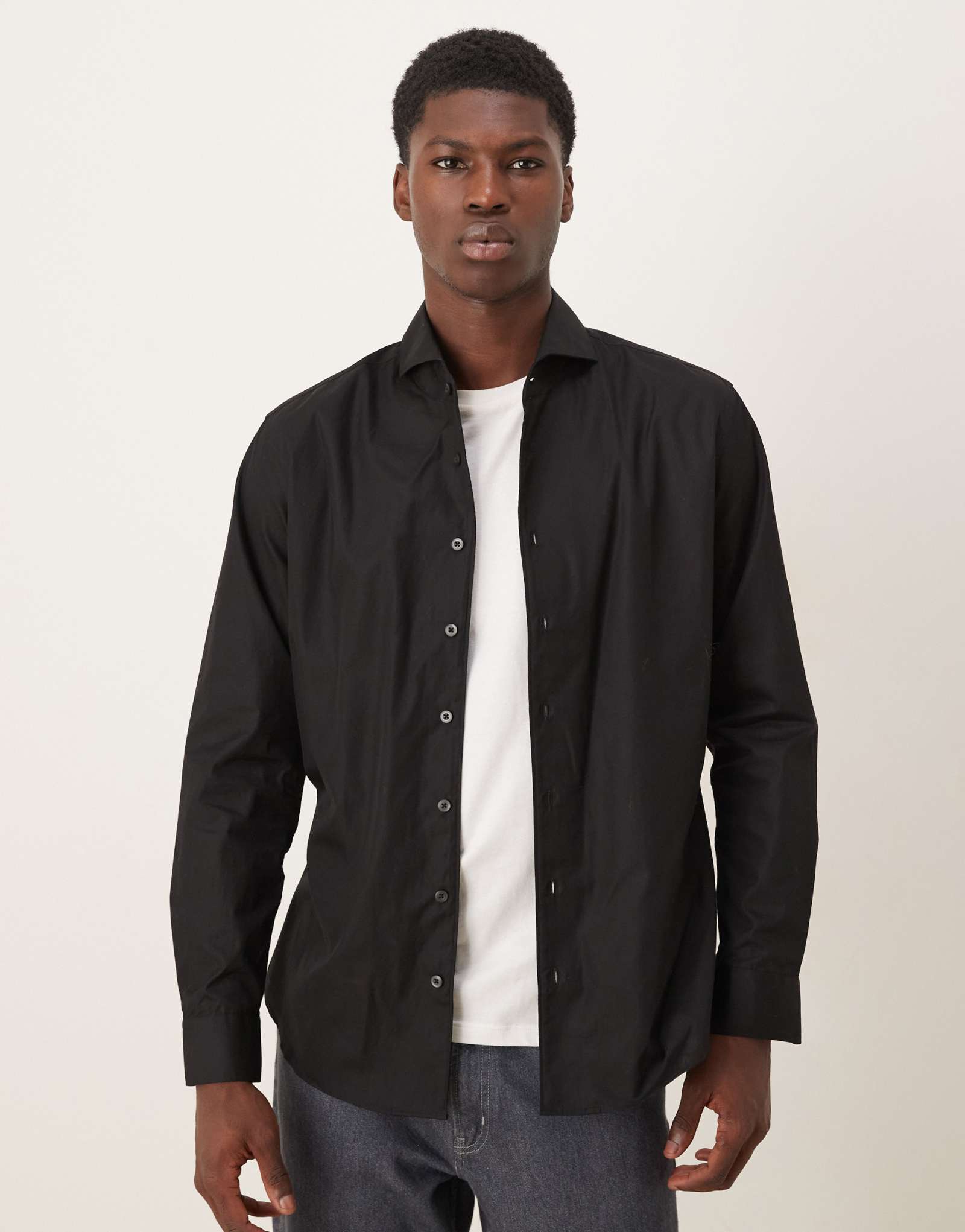 Рубашка из 100% хлопка премиум-класса Mango черного цвета