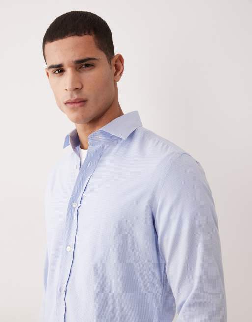 Mango premium 100% cotton shirt in light blue, 4 of 5