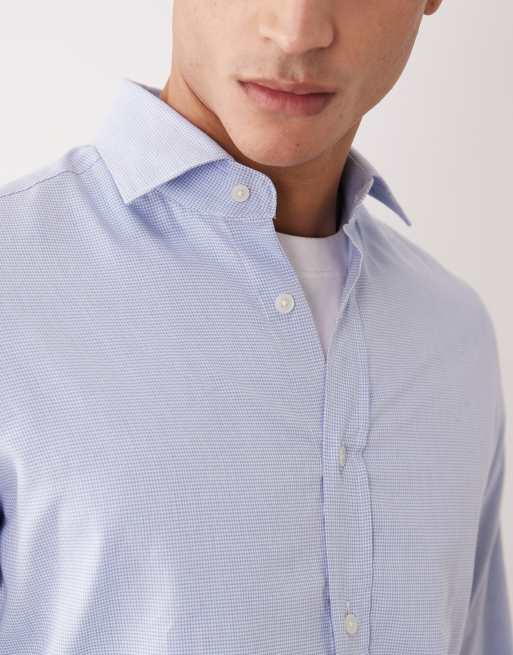 Mango premium 100% cotton shirt in light blue, 5 of 5