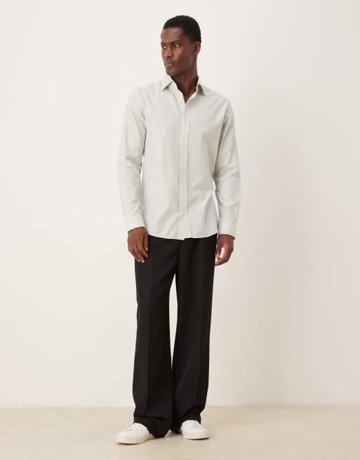 Mango premium 100% cotton striped shirt in green, 2 of 5