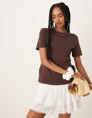 Mango Premium 100% Cotton T-shirt In Brown