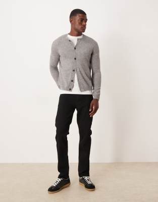 Mango Premium 100% Wool Cardigan In Gray