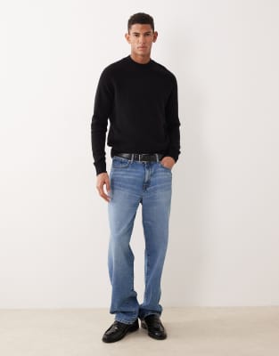 Mango Premium 100% Wool Sweater In Black