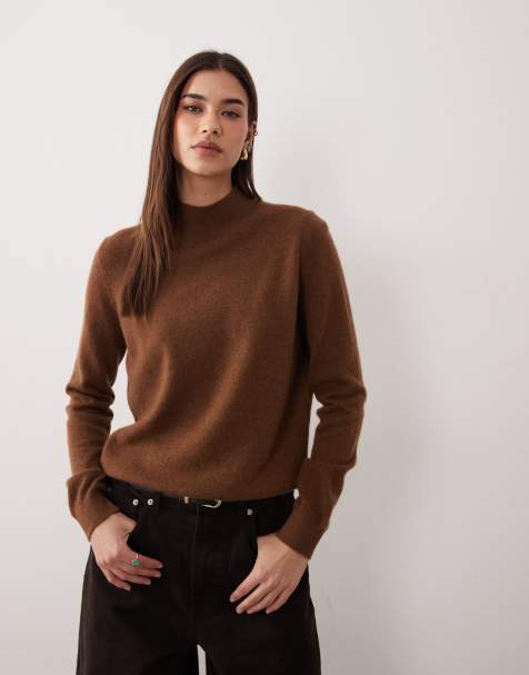 Mango Premium – Brązowy sweter z golfem - view 1