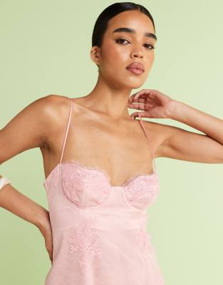Mango Premium Embroidered Floral Strappy Midi Dress