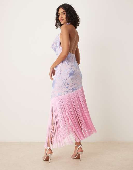 mango embroidered dress Tropical Long Mango Dress – Be Sunset main image 0