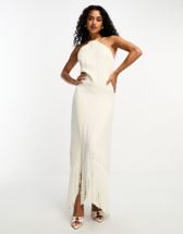 Charlotte Fringe Detail Cami Dress in White –