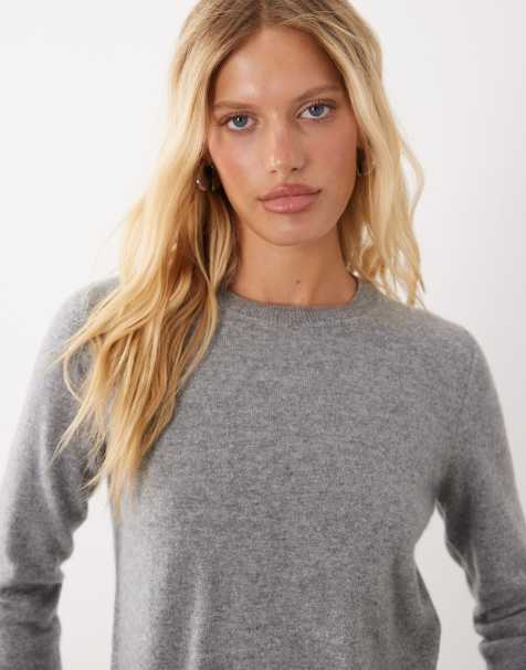Mango premium knitted jumper in light grey - view 1