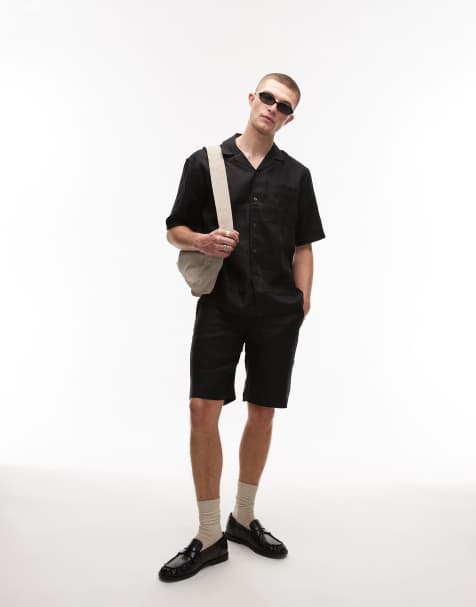 Mango - Premium - Linnen shorts in zwart - view 1